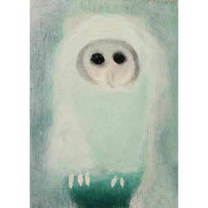 white baby owl contemporary art by Lynn Farwell