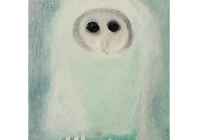 white baby owl contemporary art by Lynn Farwell