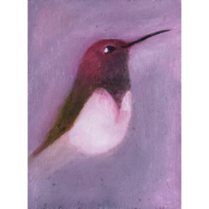 Purple hummingbird contemporary art by Lynn Farwell