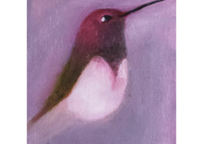 Purple hummingbird contemporary art by Lynn Farwell